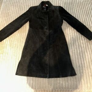 Live a Little Black Suede Longline Coat